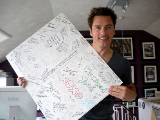 JB with the card from Torchsong