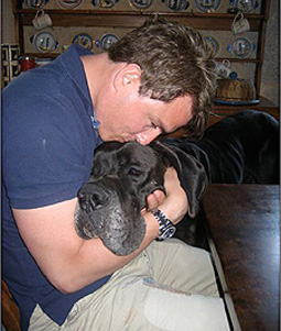 John with canine member of the Freeland family